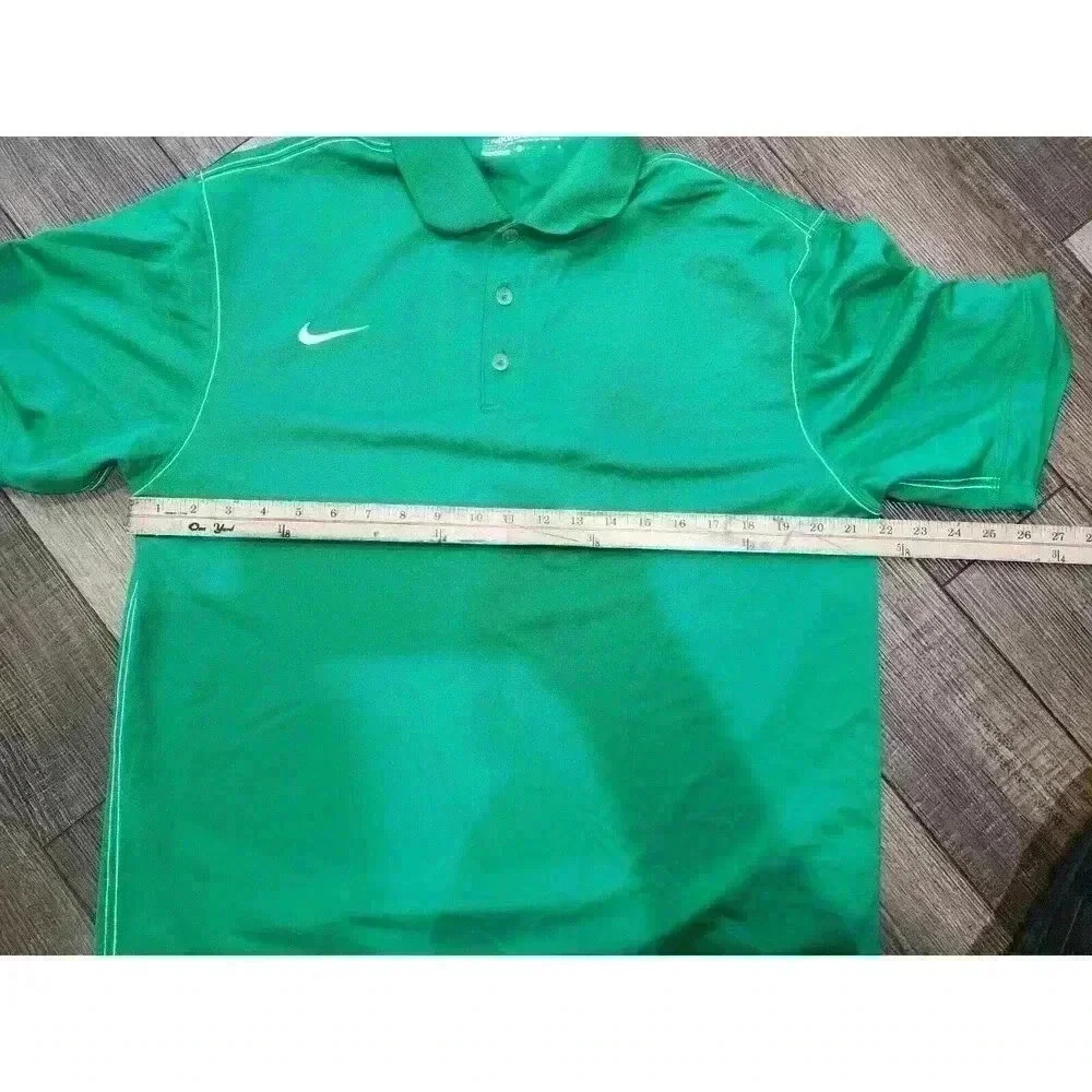 Nike Golf Dri-Fit Shirt Mens Large Green Short Sleeve Polo Polyester - Picture 7 of 8